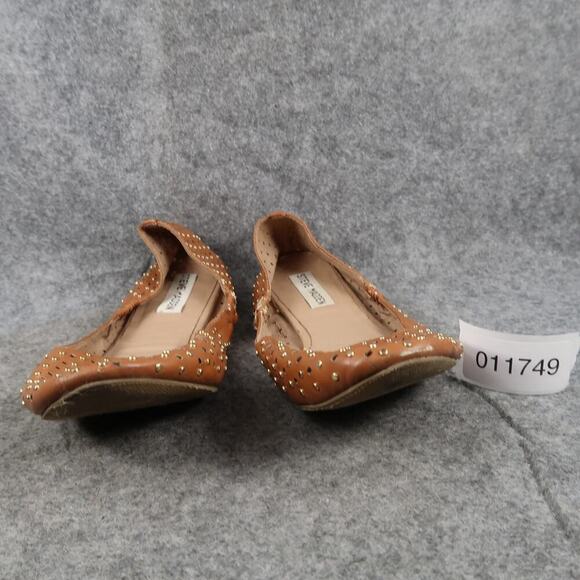 Steve Madden Shoes Womens 9 Ballet Flats Studs Perforated Brown Slip On Casual - Picture 2 of 12